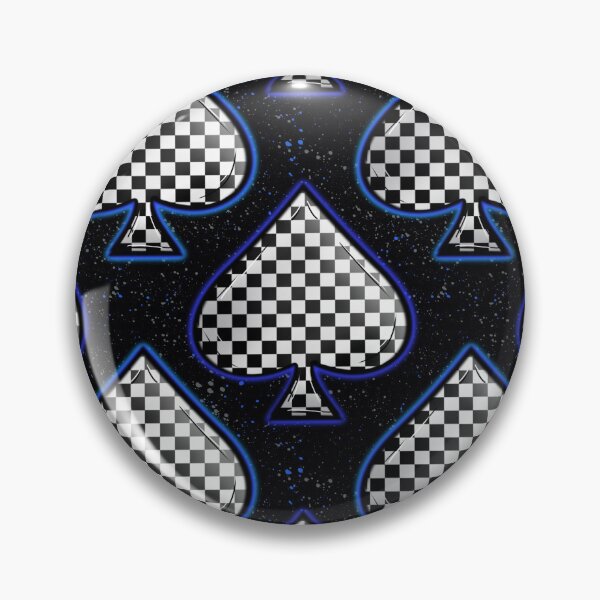 Item preview, Neon Blue Black and White Checkered Spades   designed and sold by 2MomsKrafts.