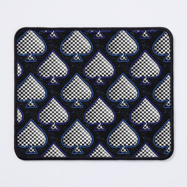 Item preview, Neon Blue Black and White Checkered Spades designed and sold by 2MomsKrafts.