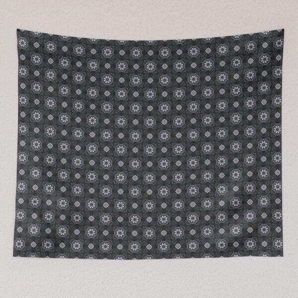 Item preview, Cottage Patchwork Star Mandala Pattern in Black designed and sold by Artistestella.
