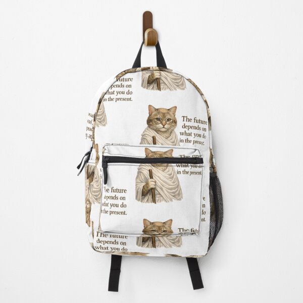 Item preview, Gandhi Cat Inspirational Quote Art – The Future Depends on What We Do in the Present designed and sold by Donsean22.