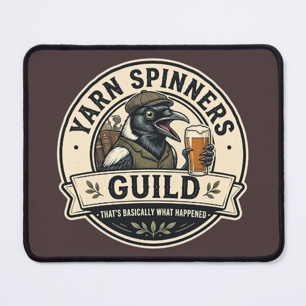 Item preview, Yarn Spinners Guild T-Shirt - That's Basically What Happened Magpie Vintage Badge Logo Design designed and sold by Halejo68.