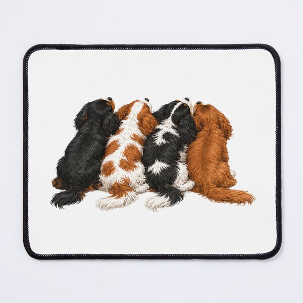 Item preview, Cavalier King Charles Spaniel Together Watercolor Art | Cozy Dog Illustration designed and sold by SakuraWaStyle.