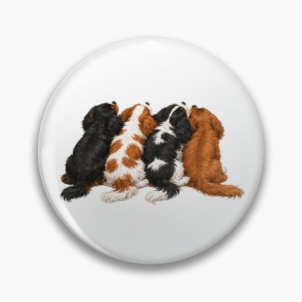 Item preview, Cavalier King Charles Spaniel Together Watercolor Art | Cozy Dog Illustration designed and sold by SakuraWaStyle.