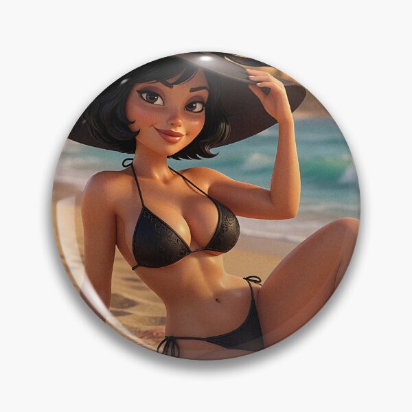 Item preview, 3D Voluptuous Beach Pinup Sunset designed and sold by HappyOops.