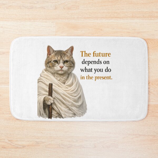 Item preview, Gandhi Inspired Cat Quote Art – The Future Depends on What We Do in the Present designed and sold by Donsean22.