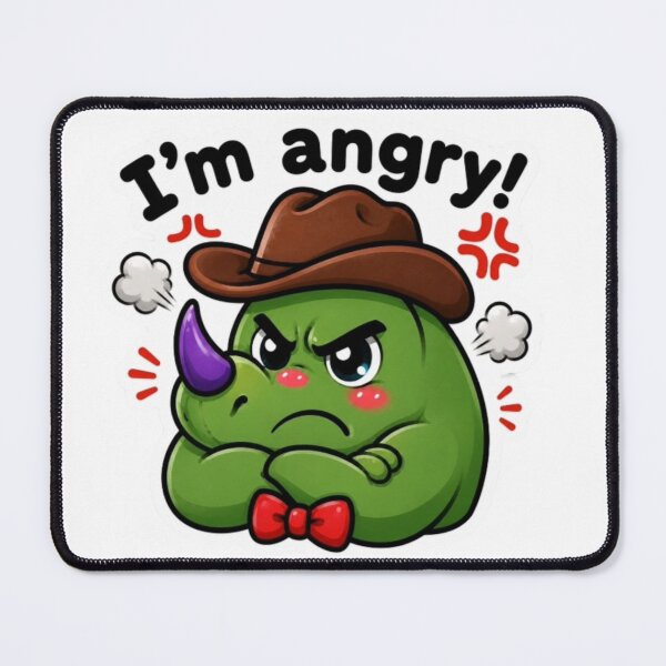Item preview, I'm Angry Triceracorn Cute Mad Cowboy Dinosaur designed and sold by ZazuCo.