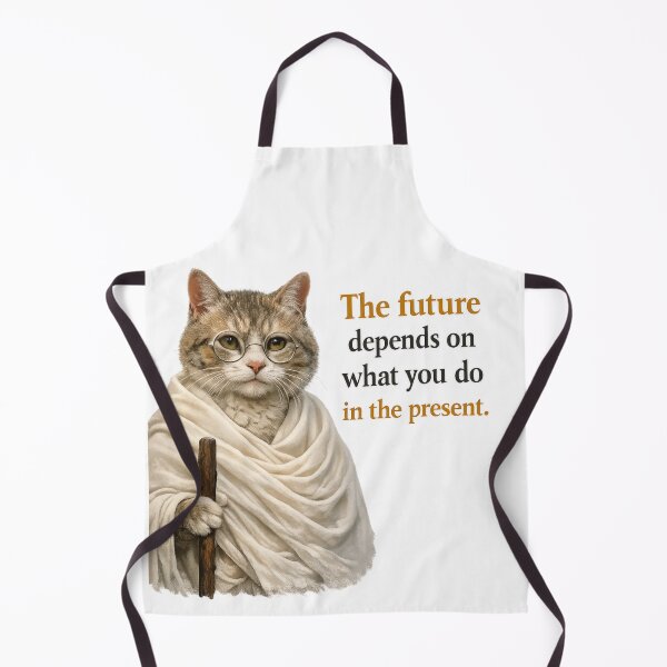 Item preview, Gandhi Inspired Cat Quote Art – The Future Depends on What We Do in the Present designed and sold by Donsean22.