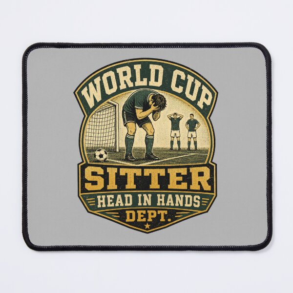 Item preview, World Cup Sitter Head In Hands Soccer Miss Badge designed and sold by POD DYNASTY.