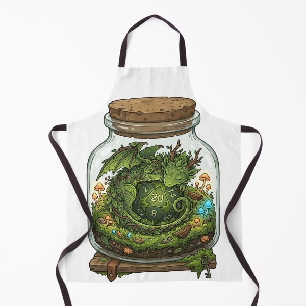 Item preview, D&D Plant Dragon in a Terrarium - Goblincore D20 designed and sold by Retro Mood Co.