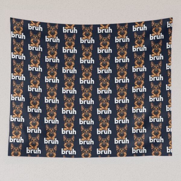 Item preview, German Shepherd Bruh Funny Dog Lover Meme Art Tee designed and sold by ChinkyCat Official.