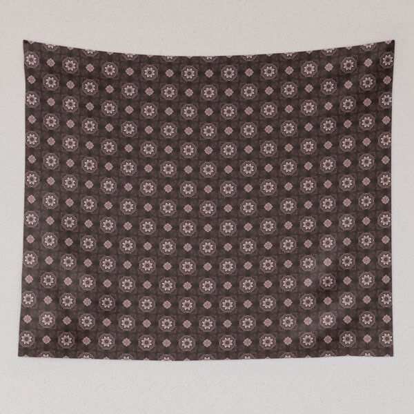 Item preview, Cottage Patchwork Star Mandala Pattern in Reddish Brown designed and sold by Artistestella.