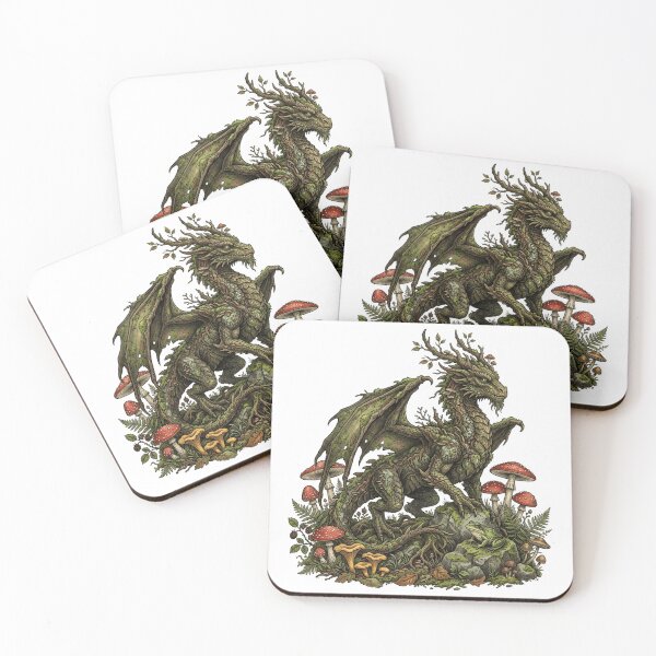 Item preview, Goblincore Mushroom Forest Dragon with Cute Frog designed and sold by Retro Mood Co.