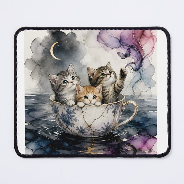 Item preview, Kittens Explore The Ocean in a Tea Cup designed and sold by Shelley Loewnau-Jones Studio.