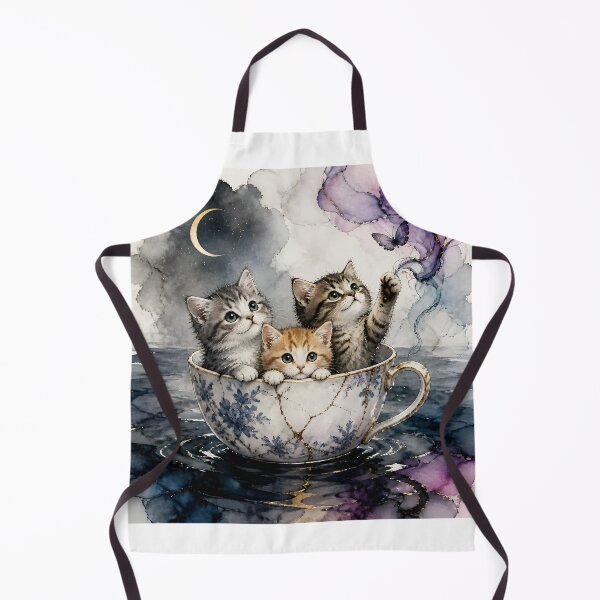 Item preview, Kittens Explore The Ocean in a Tea Cup designed and sold by Shelley Loewnau-Jones Studio.
