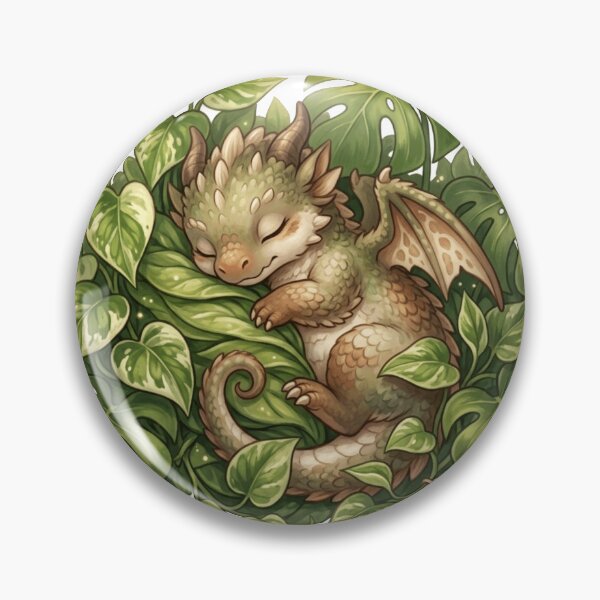 Item preview, Sleepy Botanical Dragon - Cute Plant Mom Forestcore designed and sold by Retro Mood Co.