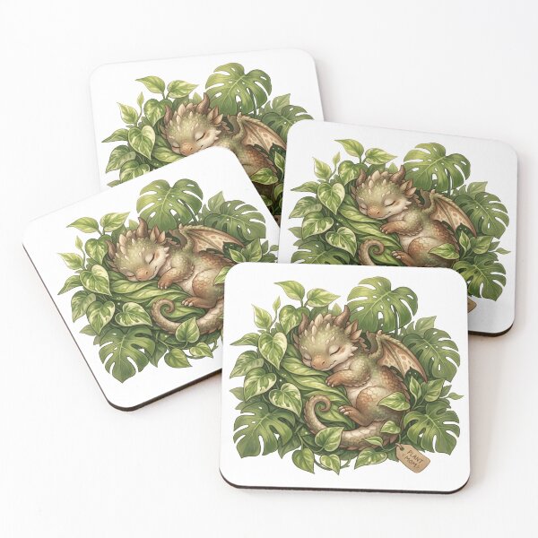Item preview, Sleepy Botanical Dragon - Cute Plant Mom Forestcore designed and sold by Retro Mood Co.