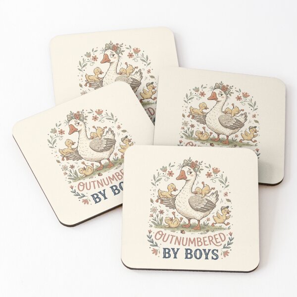 Aperçu de l'œuvre Mother's Day Outnumbered By Boys Funny Goose Mom Life Boy 1 créée et vendue par ChinkyCat Official.
