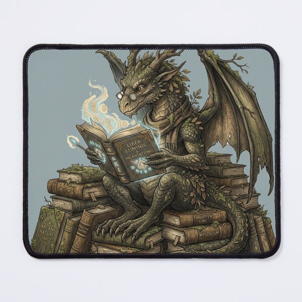 Item preview, Bookish Forest Dragon Reading - Dark Academia Fantasy designed and sold by Retro Mood Co.