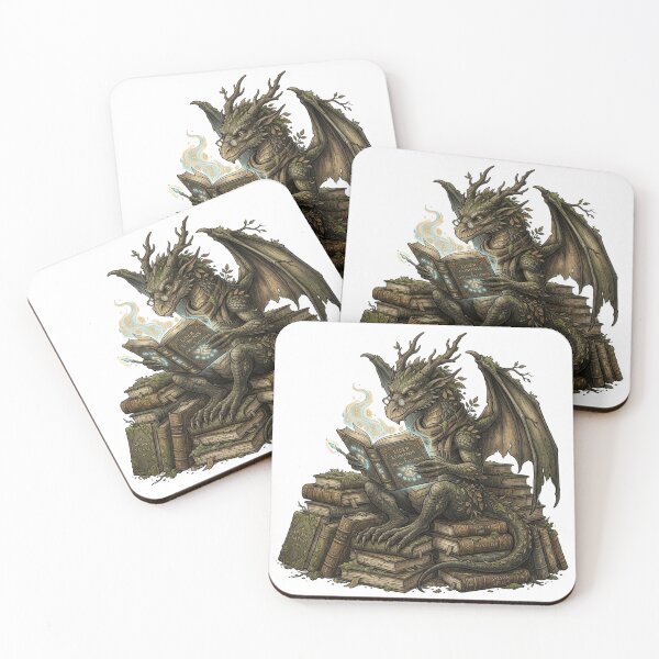 Item preview, Bookish Forest Dragon Reading - Dark Academia Fantasy designed and sold by Retro Mood Co.