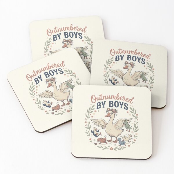 Aperçu de l'œuvre Mother's Day Outnumbered By Boys Funny Goose Mom Life Boy 2 créée et vendue par ChinkyCat Official.