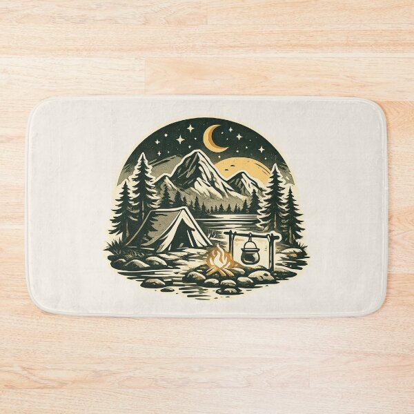 Item preview, Vintage Camping Mountain Night Scene designed and sold by Corvoria.