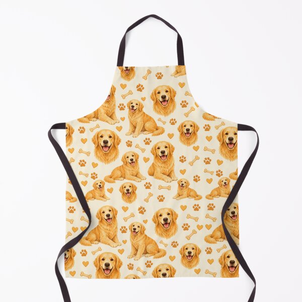 Item preview, Golden Retriever Watercolor Happy Face Seamless Pattern designed and sold by Inkworksbyshery.