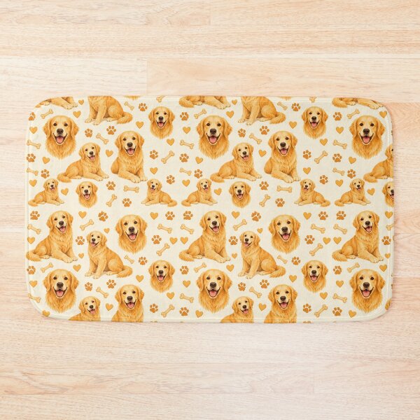 Item preview, Golden Retriever Watercolor Happy Face Seamless Pattern designed and sold by Inkworksbyshery.