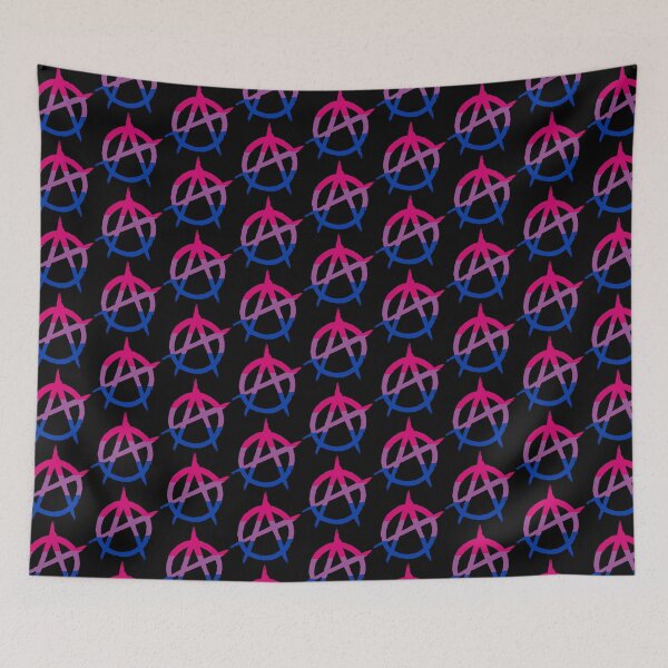Item preview, Bisexual Flag Anarchy Logo designed and sold by LikeAHurricane.