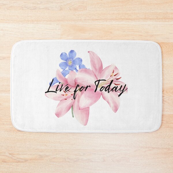 Item preview, Live For Today Pink Lily Watercolour Floral Quote designed and sold by Fantacaroo Designs.