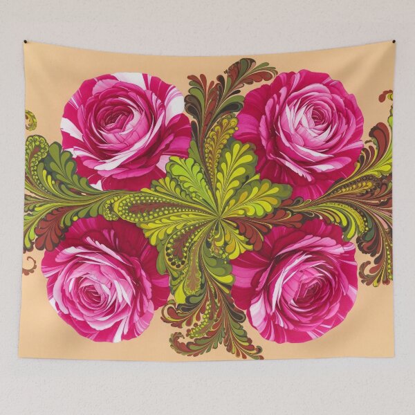 Item preview, Zhostovo Rose Folk Painting designed and sold by PixorStudio.