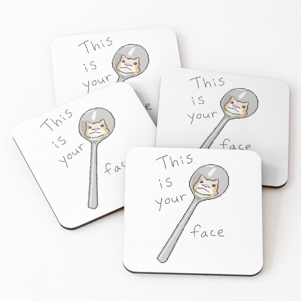 Item preview, This Is Your Face Spoon Cat Pixel Art designed and sold by Pixel Animal.