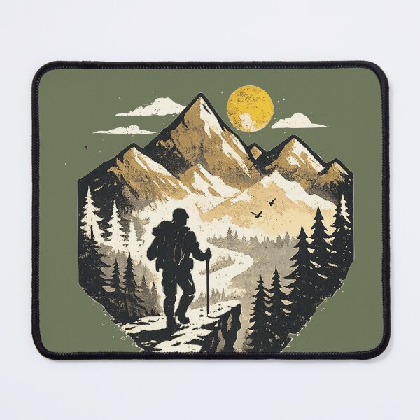 Item preview, Mountain Hiking Sunset Backpacker designed and sold by Corvoria.