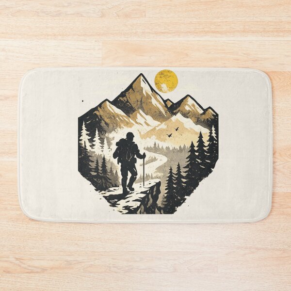 Item preview, Mountain Hiking Sunset Backpacker designed and sold by Corvoria.