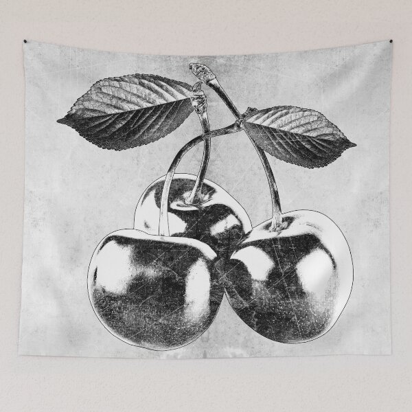 Item preview, Dark Cherries Three Fruit Stem Leaves Botanical Still Life designed and sold by Ghoul Enterprises.