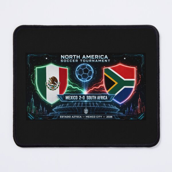 Item preview, Mexico vs South Africa Soccer Match Neon Artwork designed and sold by BrickByDream.