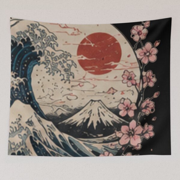 Item preview, Crimson Sunrise Over the Great Wave designed and sold by Desingalejandro.