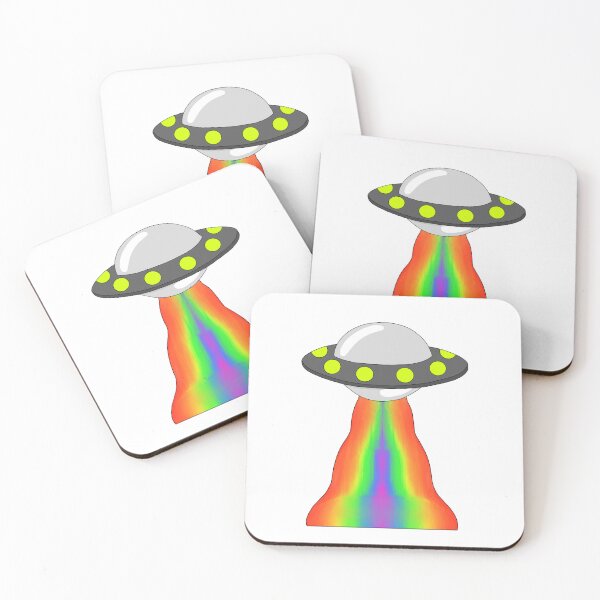 Item preview, UFO with Rainbow Beams designed and sold by HipGrandma.