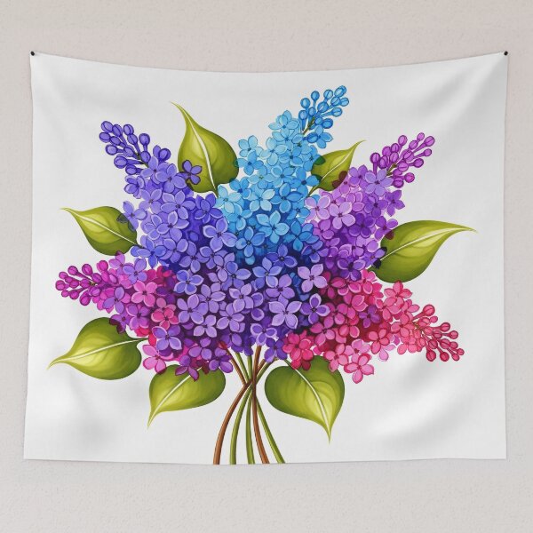 Item preview, Vibrant Lilac Bouquet Watercolor designed and sold by PixorStudio.
