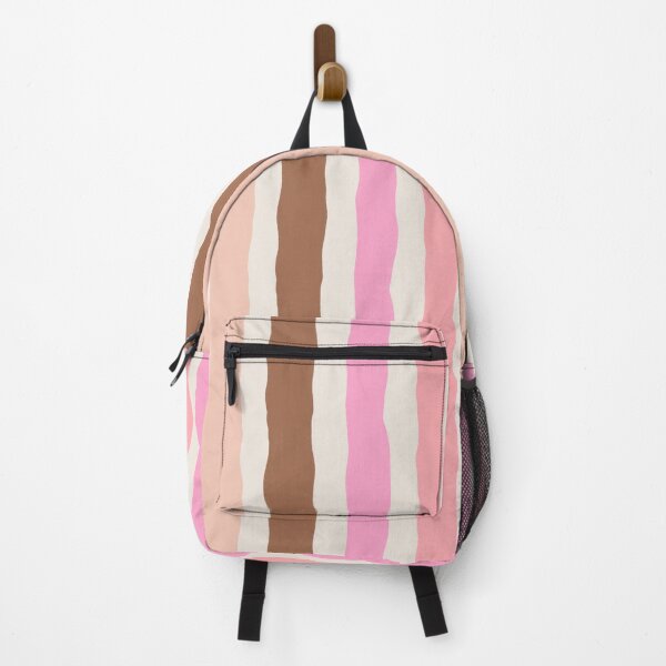 Item preview, Hand Drawn Pink and Brown Wavy Stripe Pattern designed and sold by SweetLilith.