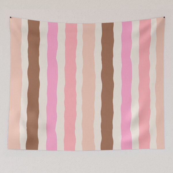 Item preview, Hand Drawn Pink and Brown Wavy Stripe Pattern designed and sold by SweetLilith.