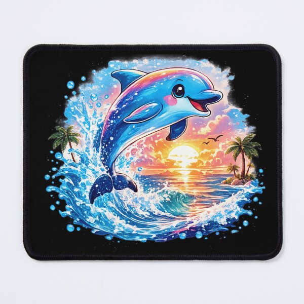 Item preview, Cute Dolphin Sunset Coastal Marine Seaside Life Beach Art designed and sold by MagicSD Designs.