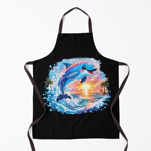 Item preview, Cute Dolphin Sunset Coastal Marine Seaside Life Beach Art designed and sold by MagicSD Designs.