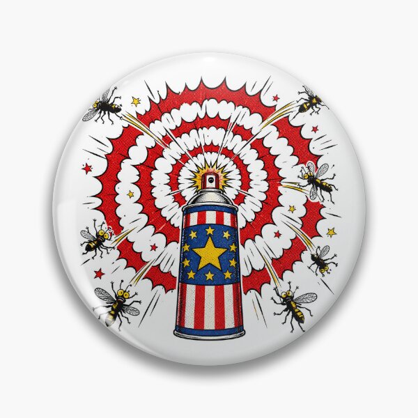 Item preview, Patriotic Cartoon Bug Spray 4th of July Comic Pop designed and sold by chattsuede.