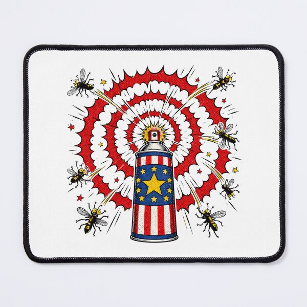 Item preview, Patriotic Cartoon Bug Spray 4th of July Comic Pop designed and sold by chattsuede.