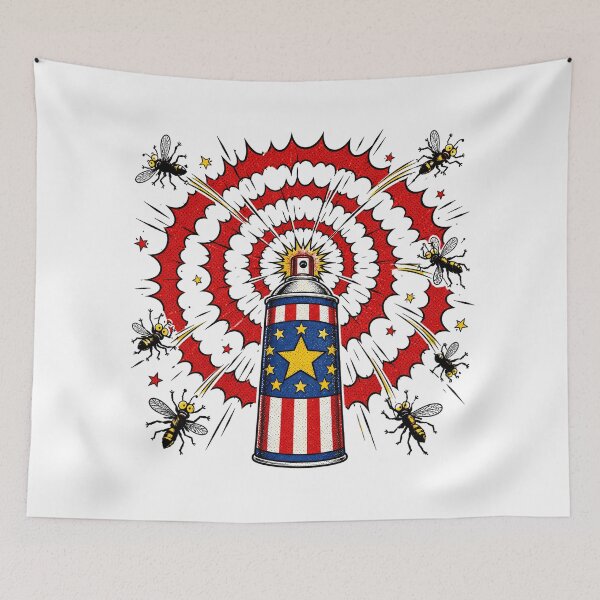 Item preview, Patriotic Cartoon Bug Spray 4th of July Comic Pop designed and sold by chattsuede.