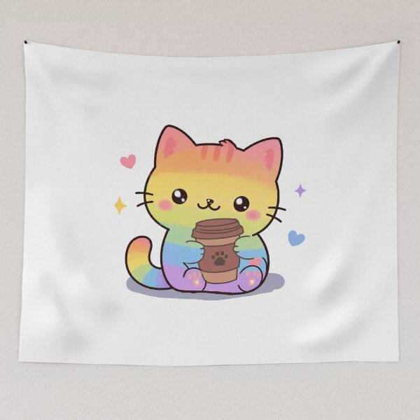 Item preview, Pride coffee cat designed and sold by Wolfy's Whims.
