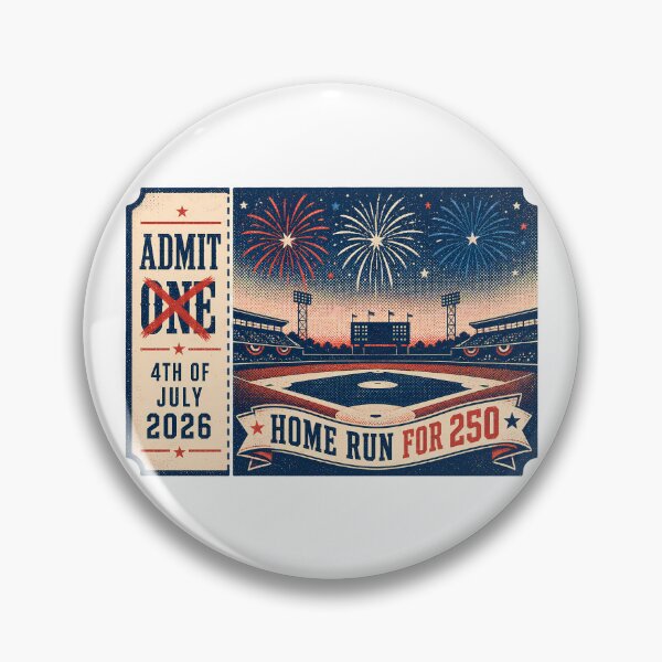 Item preview, 4th of July 2026 Baseball Ticket Retro Fireworks designed and sold by chattsuede.