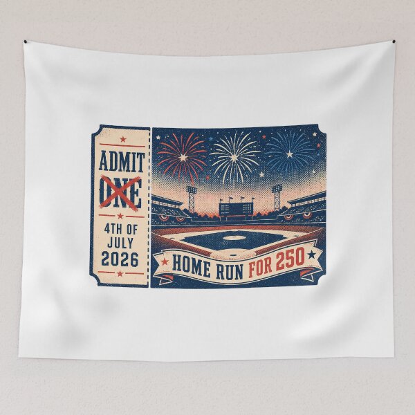Item preview, 4th of July 2026 Baseball Ticket Retro Fireworks designed and sold by chattsuede.