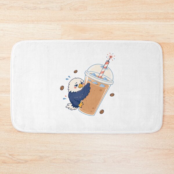 Item preview, Sleepy Bald Eagle Iced Coffee Kawaii Patriot designed and sold by chattsuede.