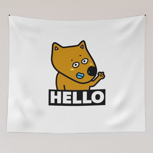 Item preview, Cute dog HELLO designed and sold by kanaehonkawa.